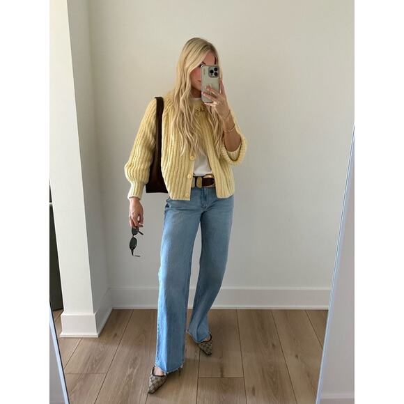 La Maille Sezane Emile Cardigan in Pastel Yellow XS 💛✨ - Picture 10 of 14